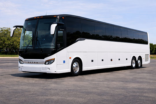 56-passenger charter bus rental Siler City TX